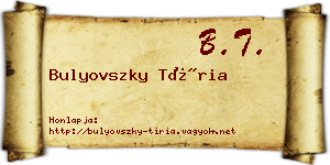 Bulyovszky Tíria névjegykártya
